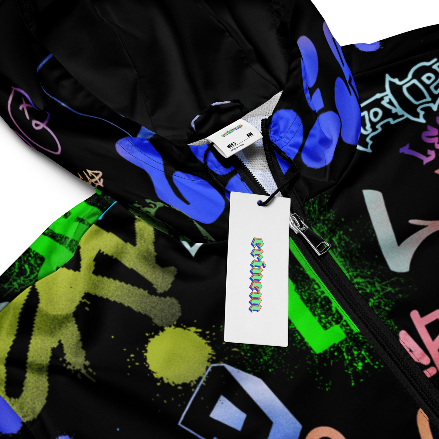 “Leap” Graffiti Print Windbreaker