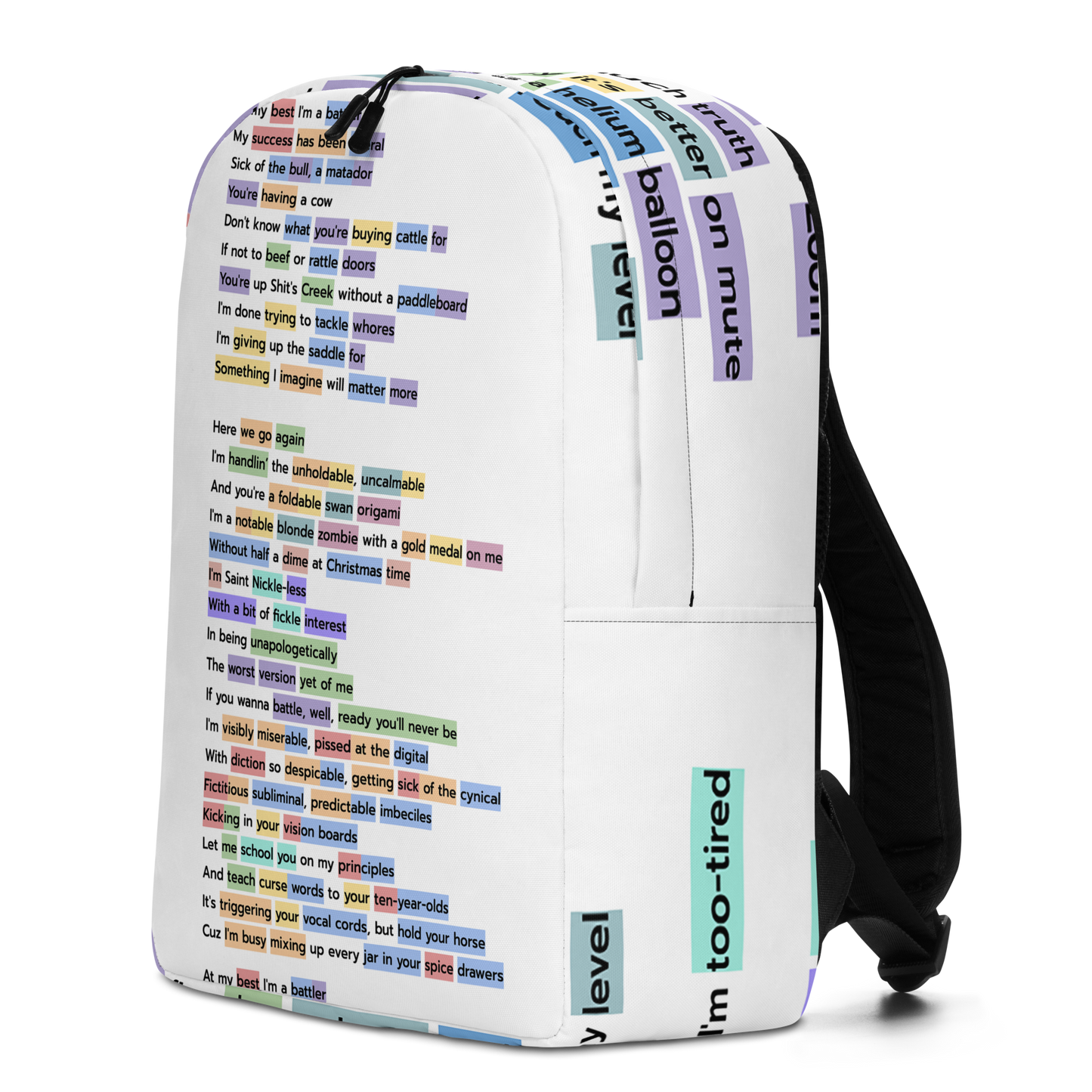 "Rhymes Highlighted" Minimalist Backpack