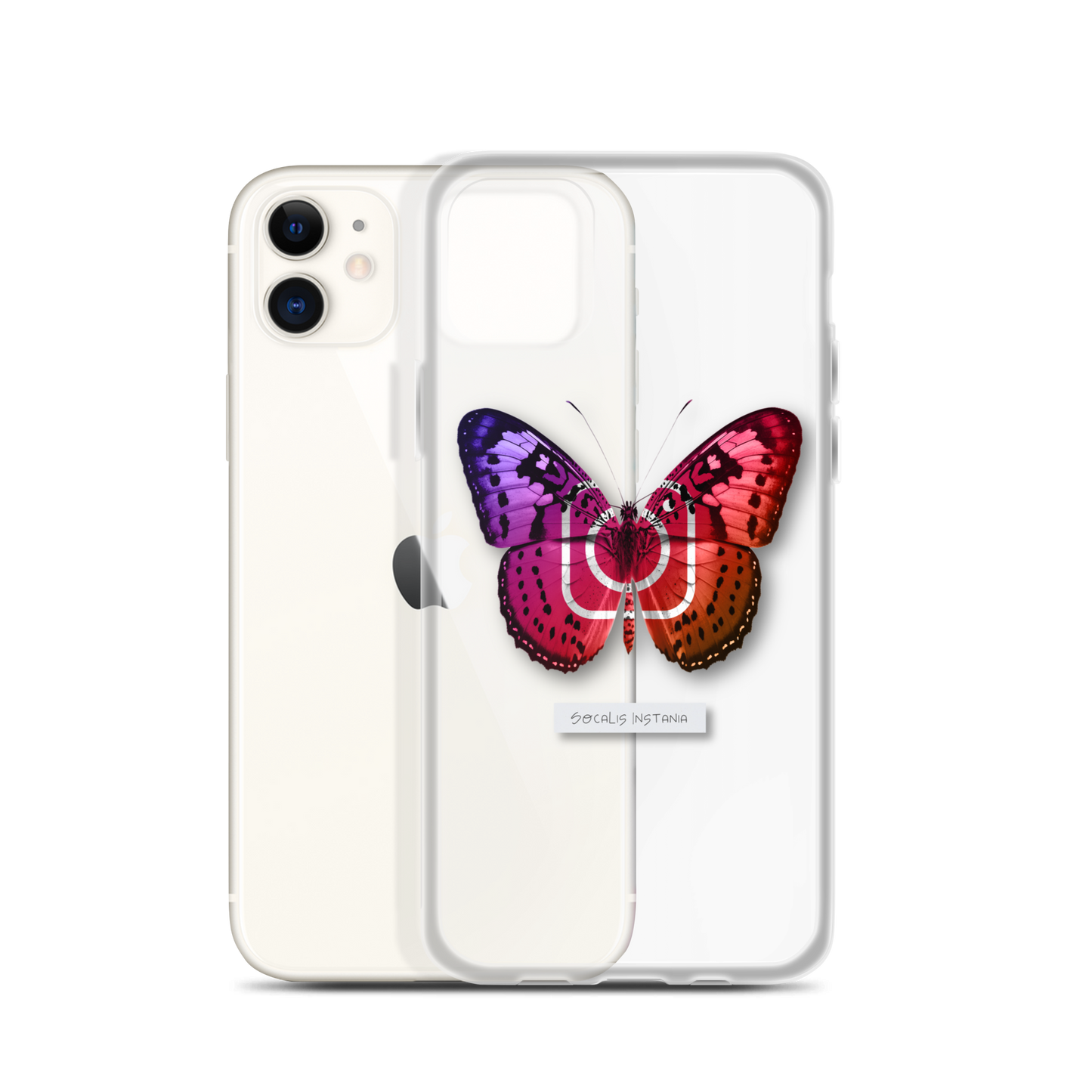"Social Butterfly" Clear Phone Case