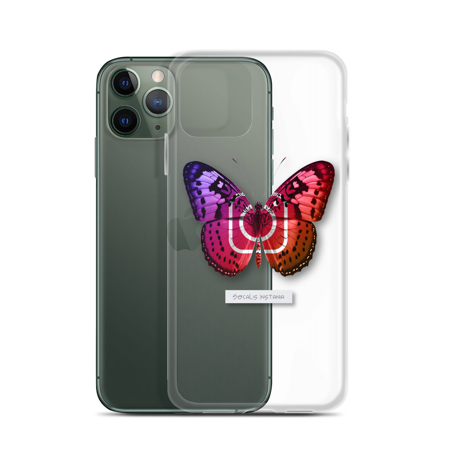 "Social Butterfly" Clear Phone Case