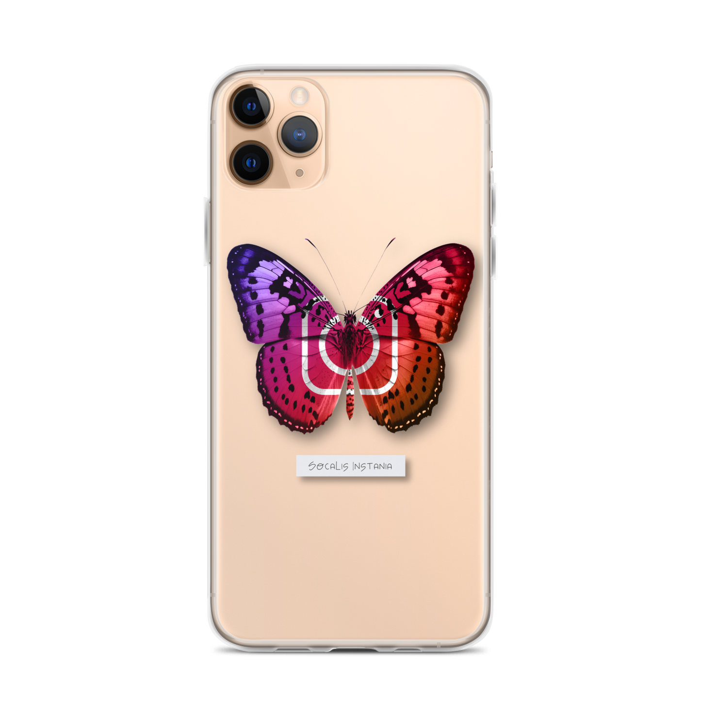 "Social Butterfly" Clear Phone Case