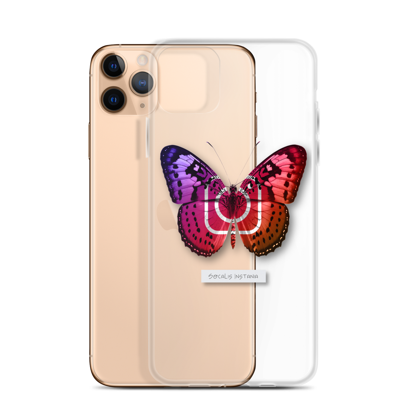 "Social Butterfly" Clear Phone Case