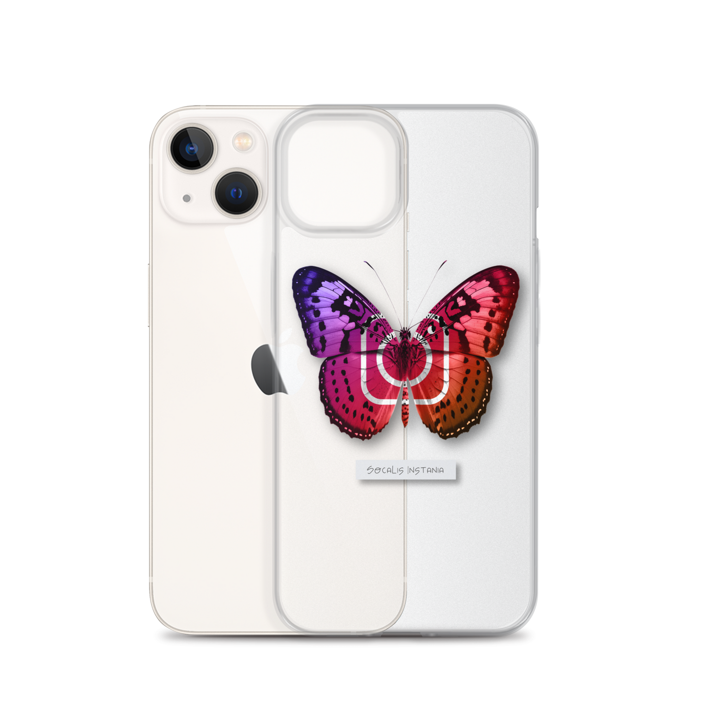 "Social Butterfly" Clear Phone Case