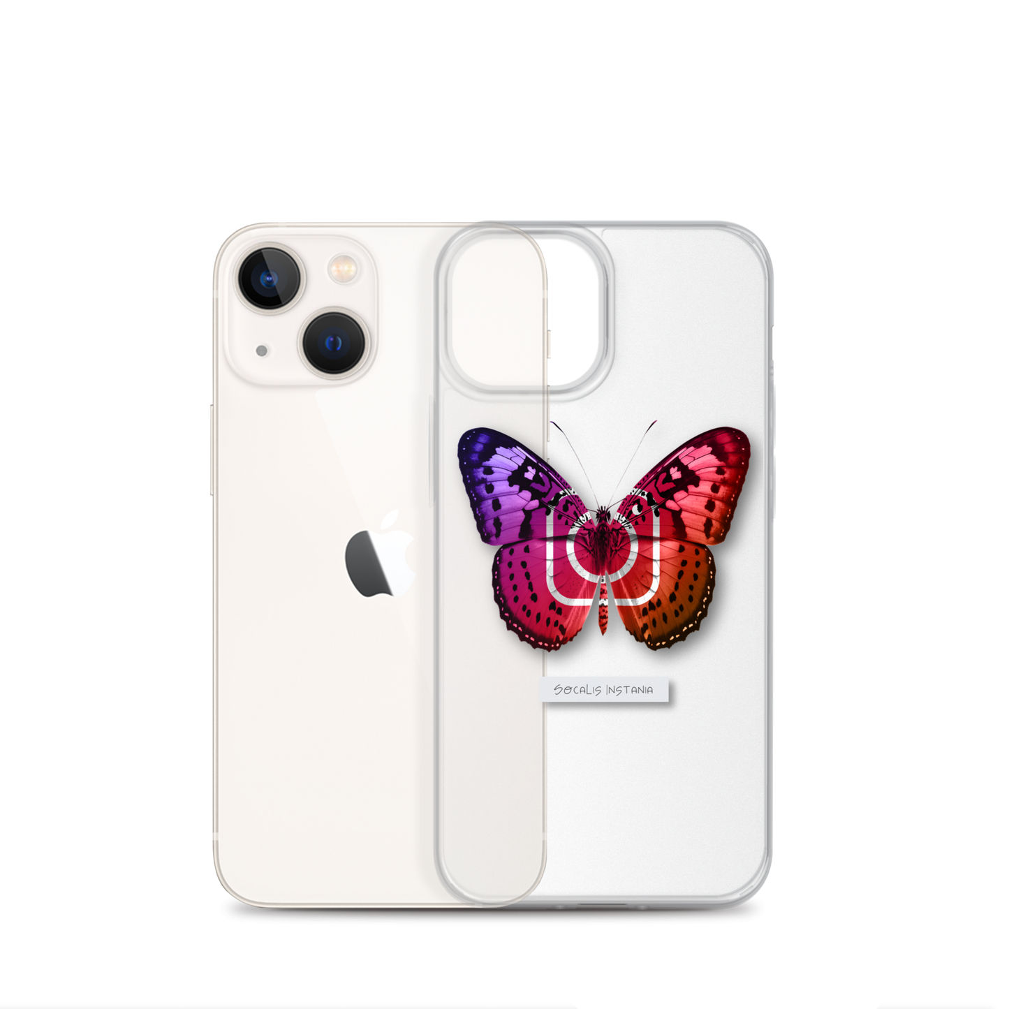 "Social Butterfly" Clear Phone Case