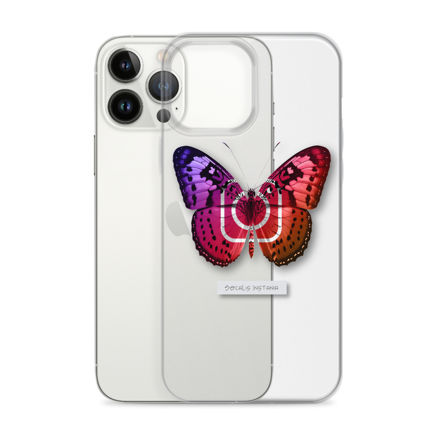"Social Butterfly" Clear Phone Case