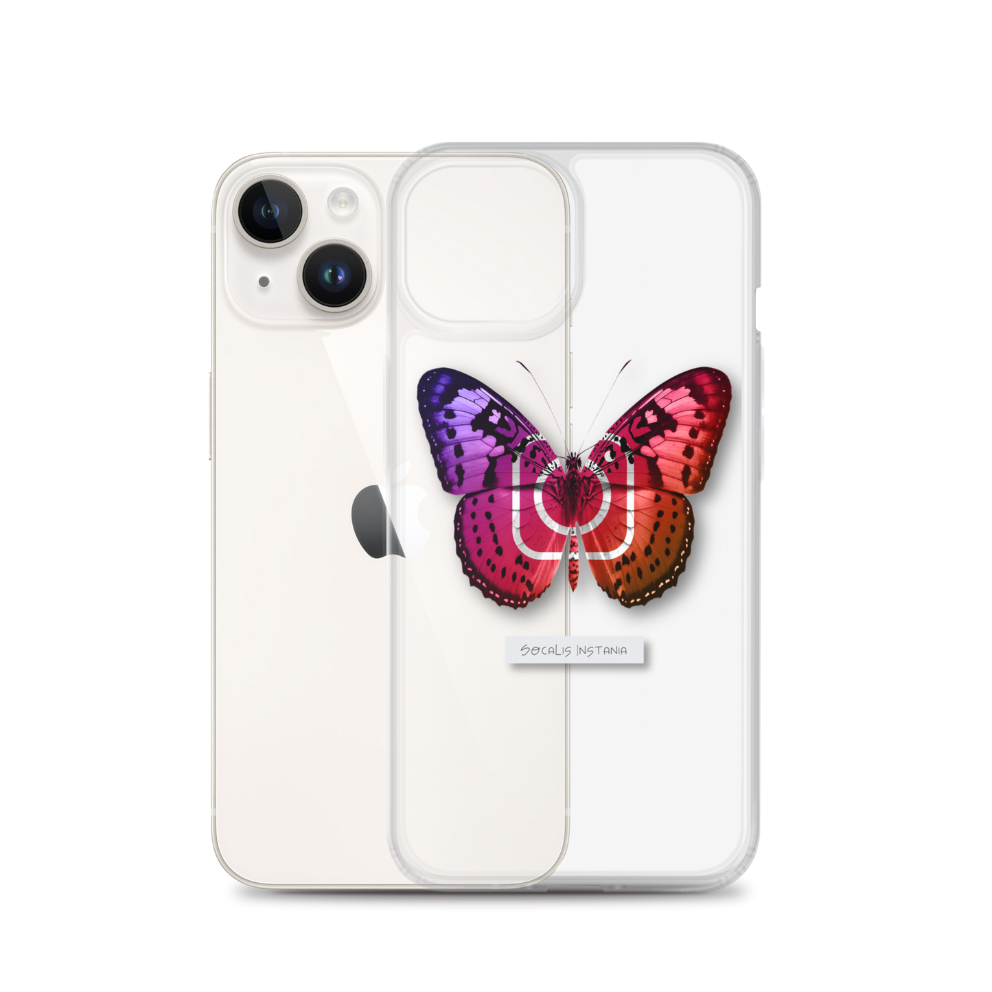 "Social Butterfly" Clear Phone Case