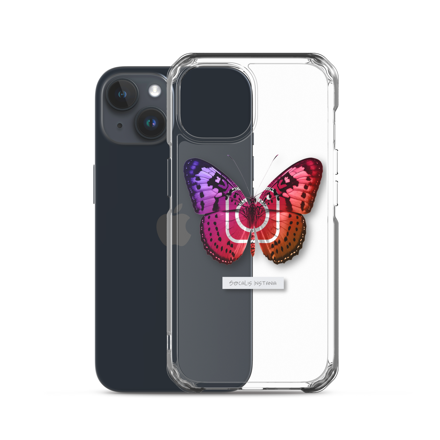 "Social Butterfly" Clear Phone Case
