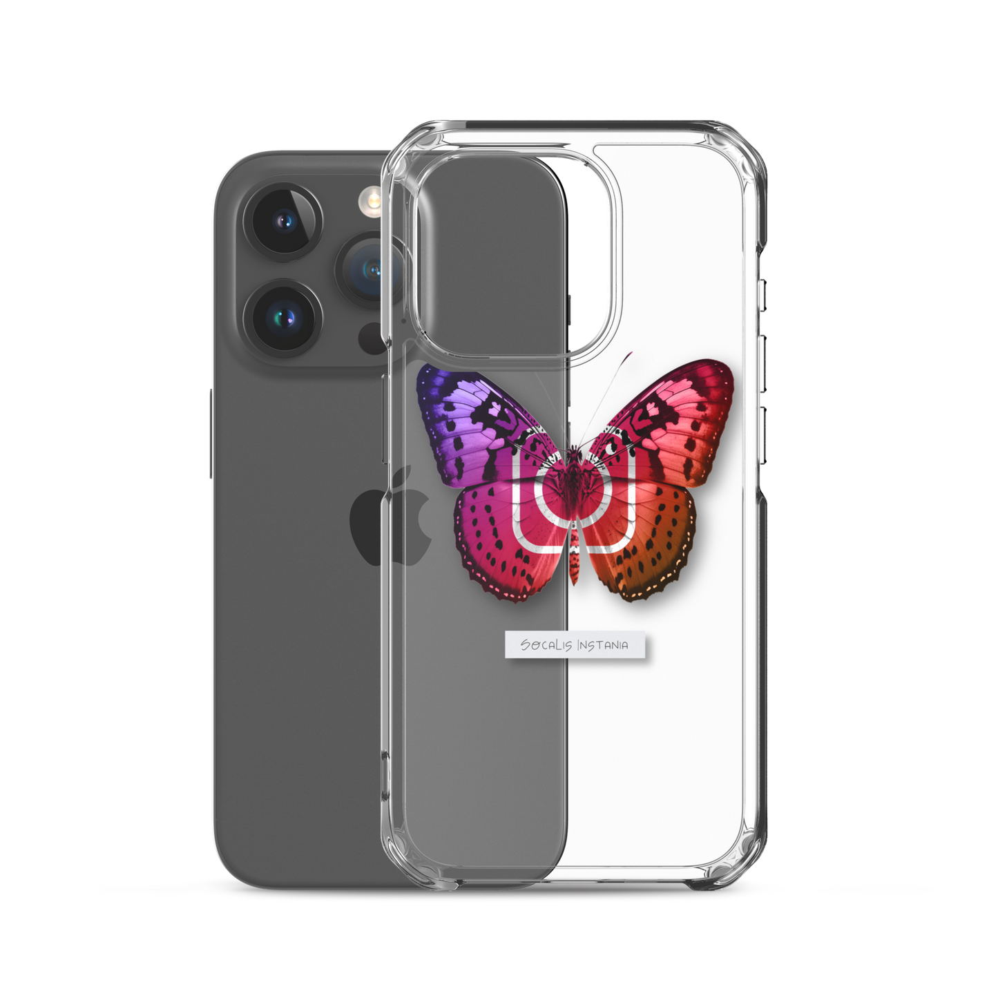 "Social Butterfly" Clear Phone Case