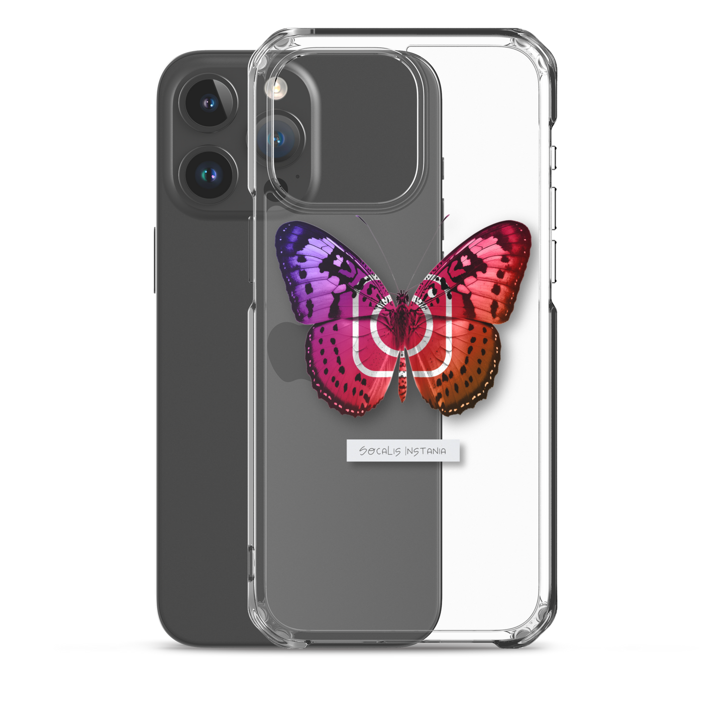 "Social Butterfly" Clear Phone Case