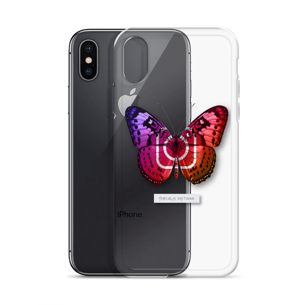 "Social Butterfly" Clear Phone Case