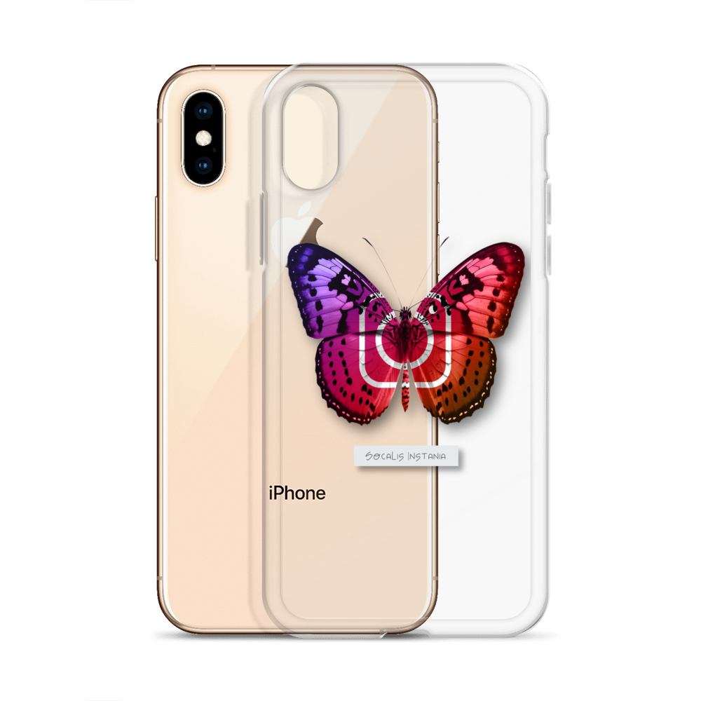 "Social Butterfly" Clear Phone Case