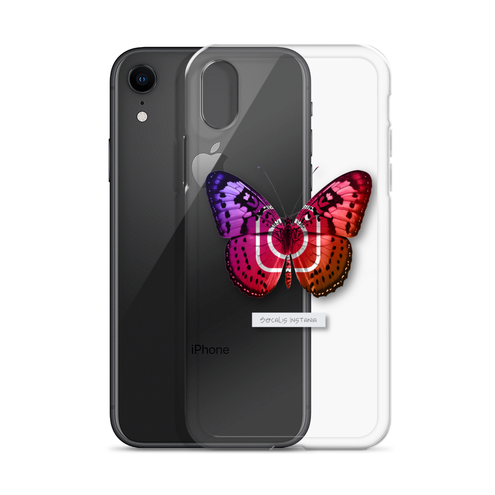 "Social Butterfly" Clear Phone Case
