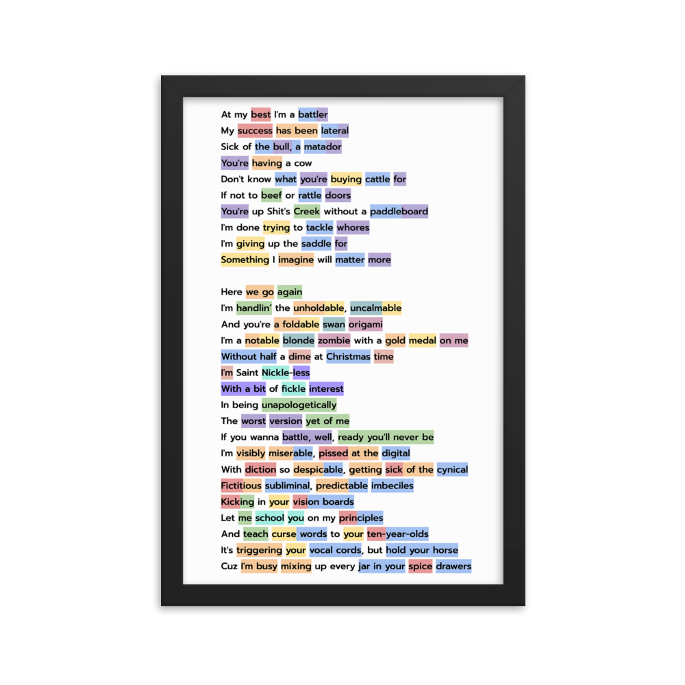 "Rhymes Highlighted" Framed Poster