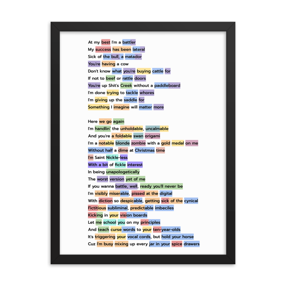 "Rhymes Highlighted" Framed Poster