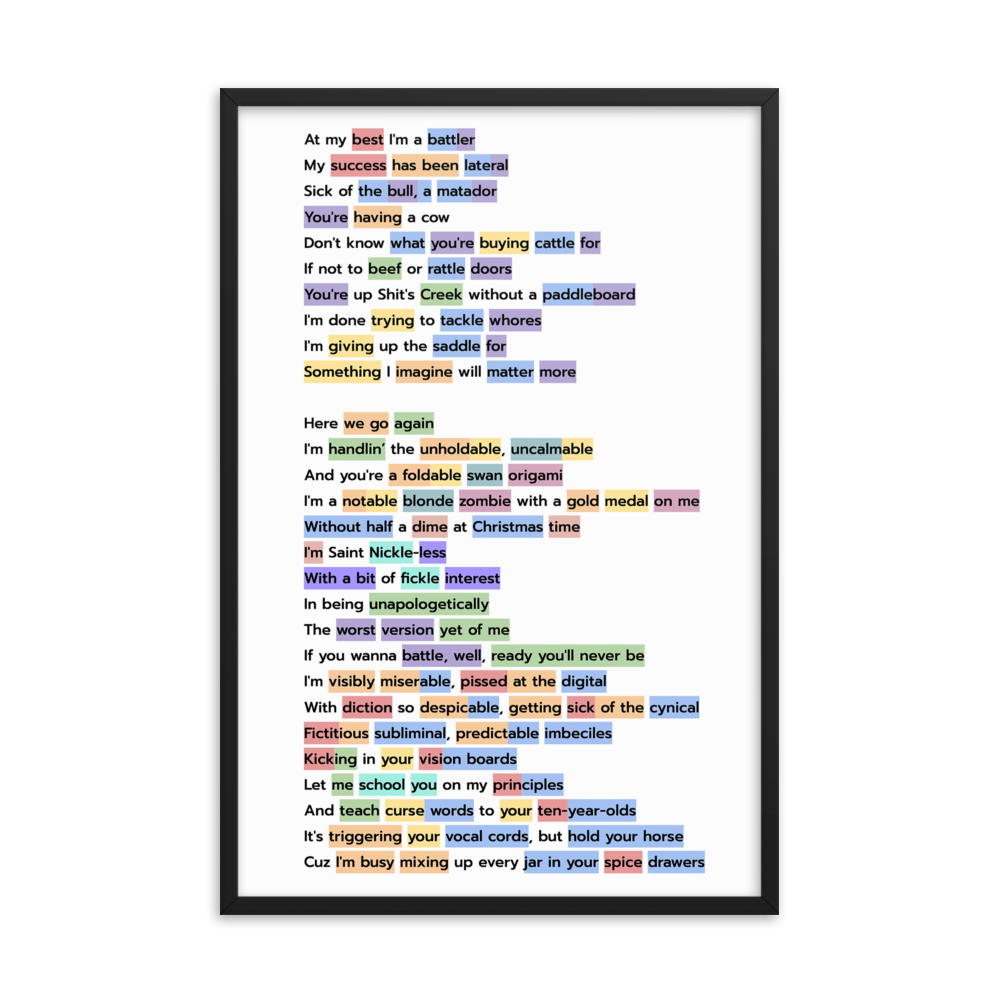 "Rhymes Highlighted" Framed Poster