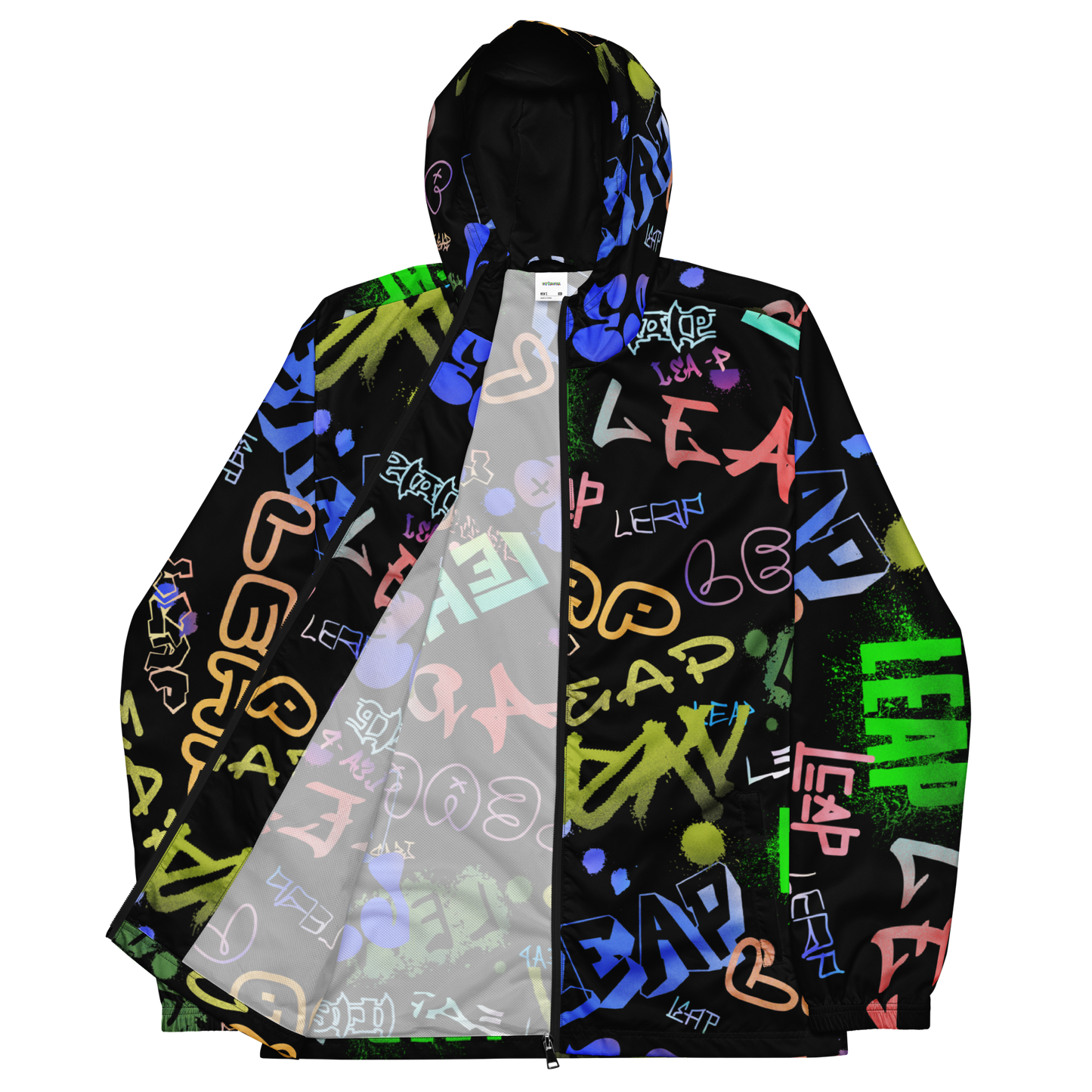 “Leap” Graffiti Print Windbreaker